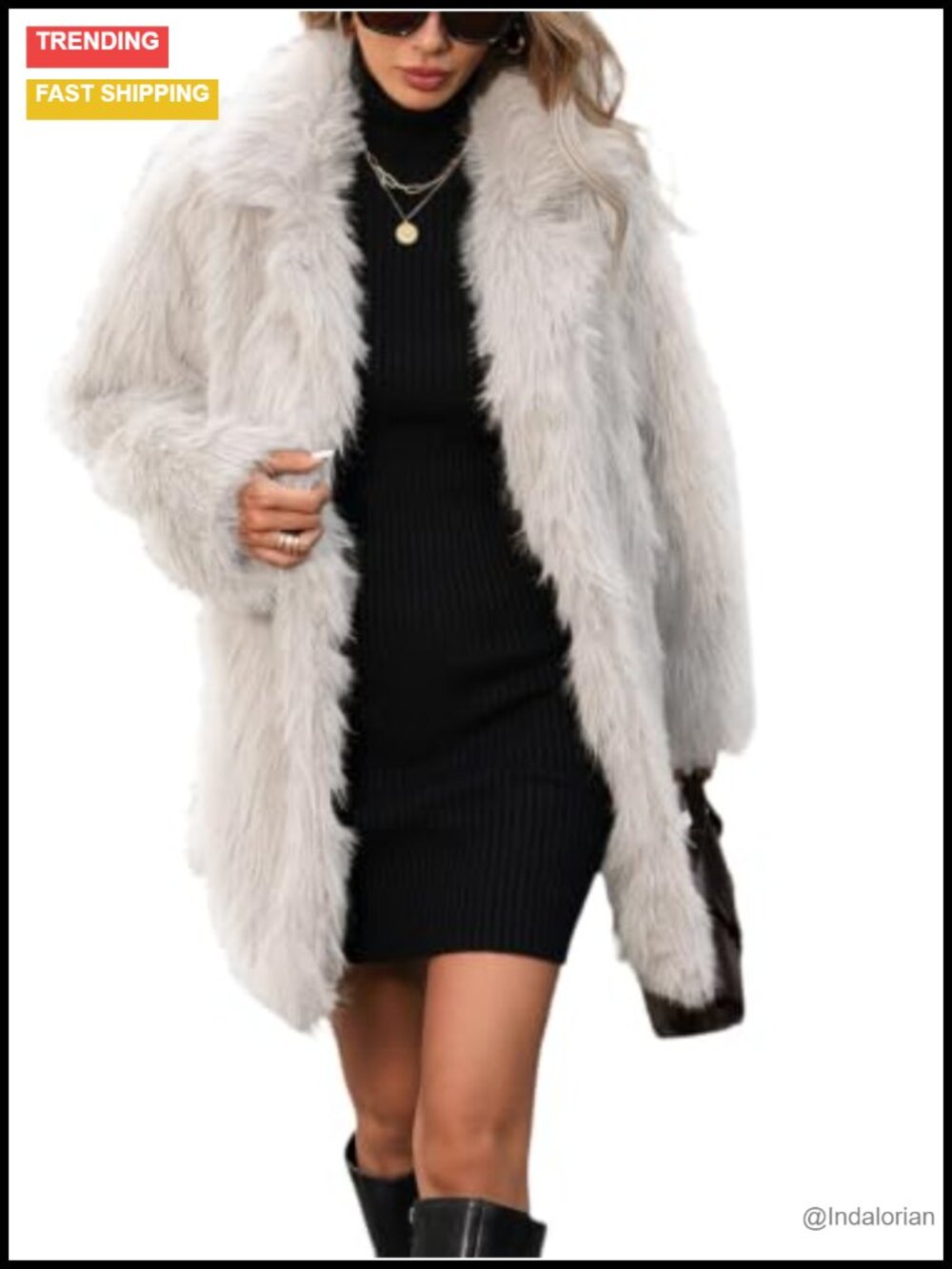 Faux Fur Long Coat Button Down Fleece Jacket Fall Winter